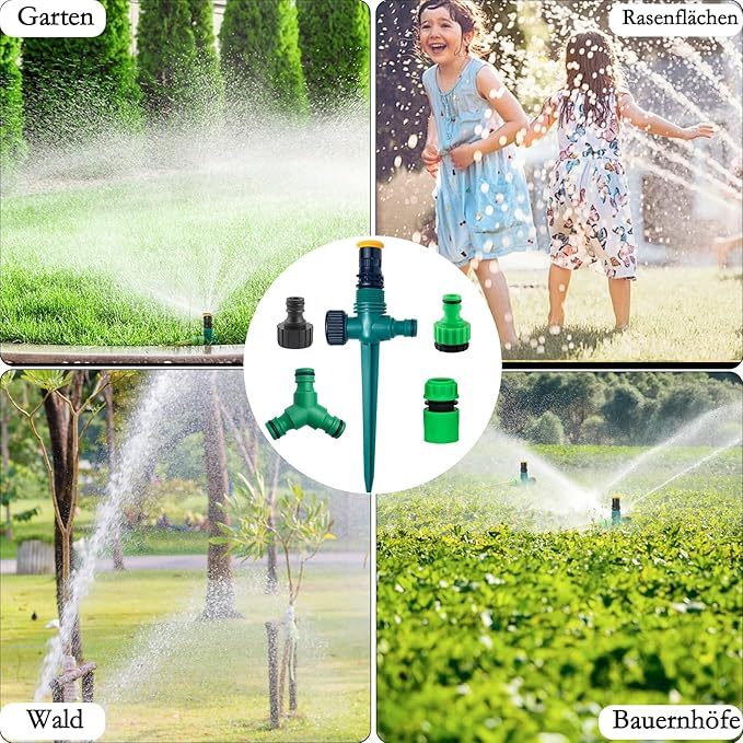 Arroseur Jardin,Arrosage Automatique pour Jardin,Arroseur de Pelouse 360,Arroseur de Jardin Multifonction-RéGlable Vec Raccord De Tuyau 1/2 et Y,Asperseur Arrosage,Arrosage Automatique Pelouse(Set 1)