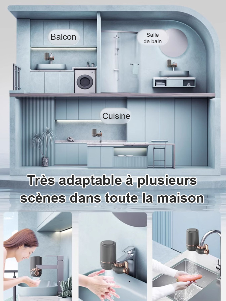 【Sans installation avec filtre offert】Robinet en acier inoxydable avec douchette pour eau potable