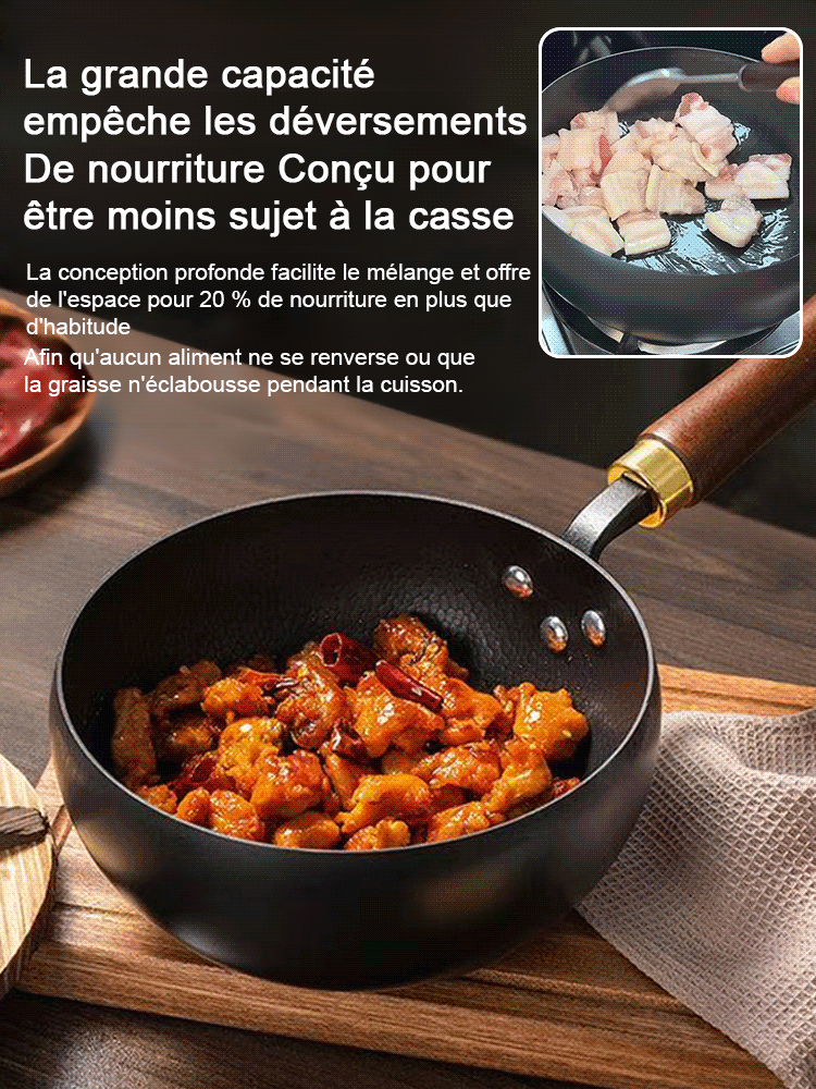 【Fer naturel complémentaire】Pot en fer forgé à la main, non revêtu et antiadhésif 🍳 Durable et résistant à la rouille. La troisième pièce est gratuite !
