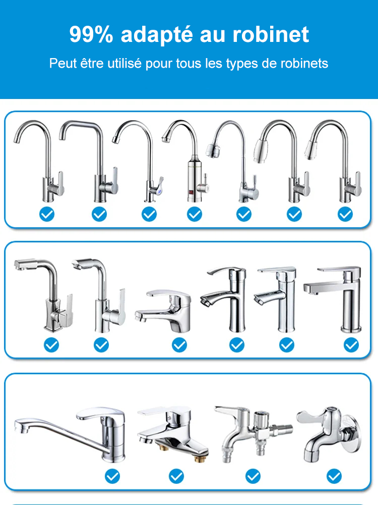 【Sans installation avec filtre offert】Robinet en acier inoxydable avec douchette pour eau potable