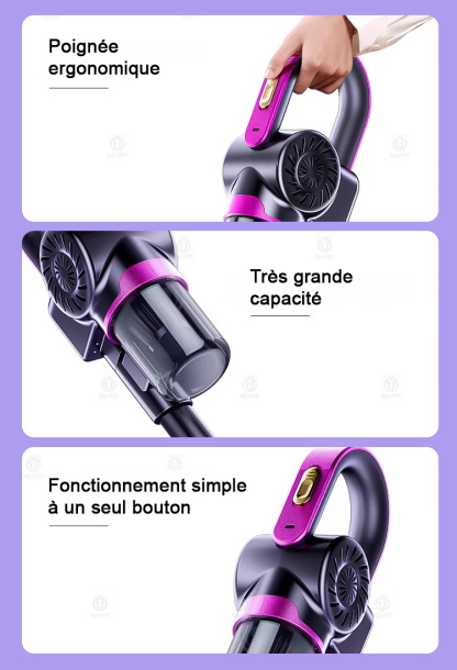 Trois-en-un sans fil avec grande puissance d'aspiration et stérilisation par UV pour éliminer les ac