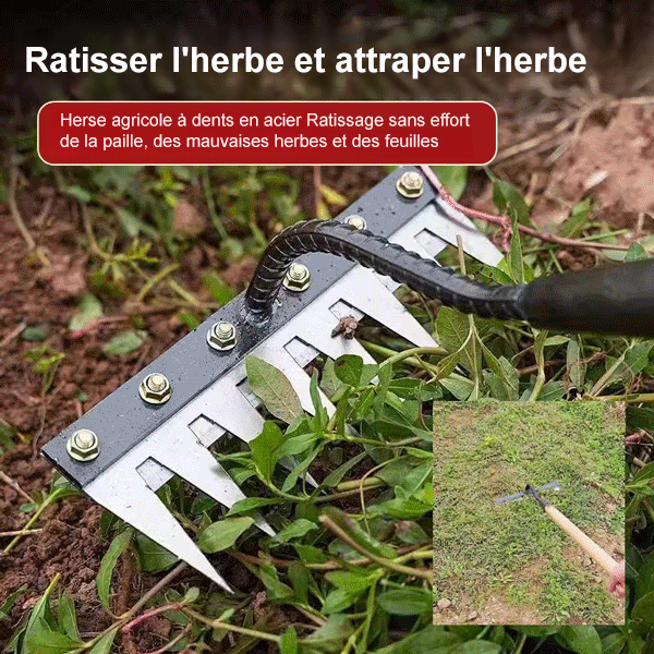 【Râteau de désherbage agricole amovible en acier au manganèse】Remplacement gratuit pendant 10 ans en cas de problème avec le produit !