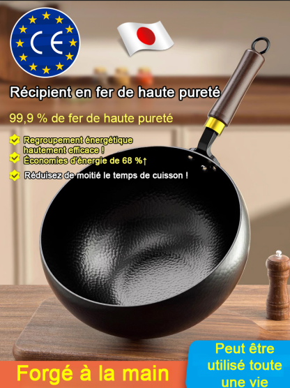【Fer naturel complémentaire】Pot en fer forgé à la main, non revêtu et antiadhésif 🍳 Durable et résistant à la rouille. La troisième pièce est gratuite !