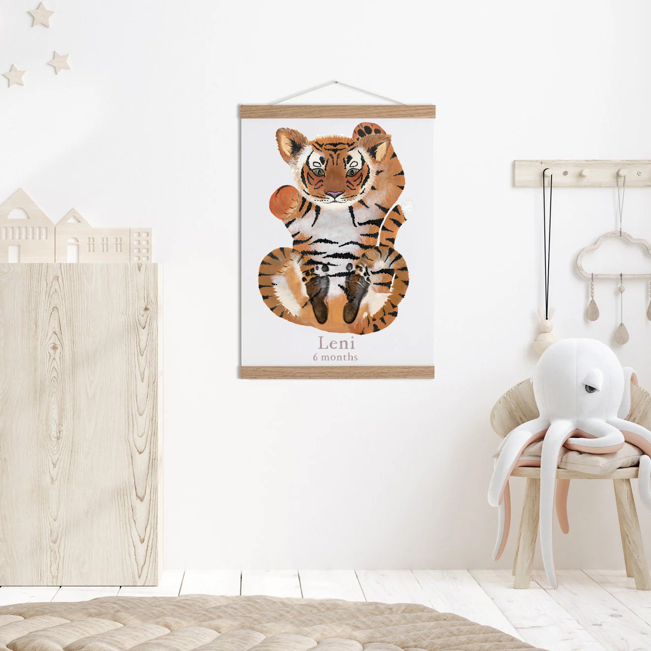 Lovbabe Tiger🐯 Baby Footprint Kit | Personalized Keepsake, Mural Nursery Decor & Children's Room Art, Unique Baby Gift Animals,Tiger🐯 Christmas Gifts-Lovbabe