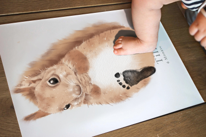 Lovbabe Little Squirrel Baby Footprint Kit | Personalized Keepsake, Mural Nursery Decor & Children's Room Art, Unique Baby Gift Animals, Little Squirrel Christmas Gifts-Lovbabe
