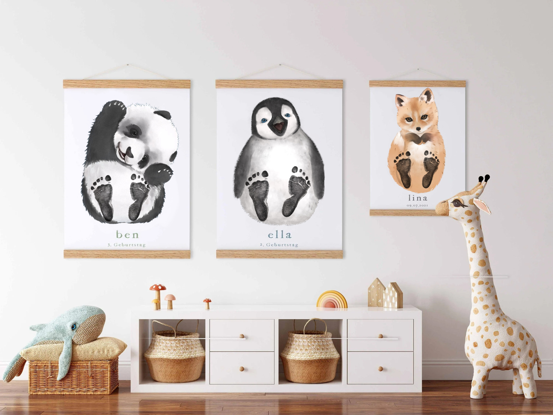 Lovbabe Cute Squirrel Baby Footprint Kit | Personalized Keepsake, Mural Nursery Decor & Children's Room Art, Unique Squirrel Gift Animals, squirrel🐾 Christmas Gifts-Lovbabe