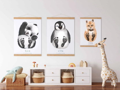 Lovbabe Cute Squirrel Baby Footprint Kit | Personalized Keepsake, Mural Nursery Decor & Children's Room Art, Unique Squirrel Gift Animals, squirrel🐾 Christmas Gifts-Lovbabe