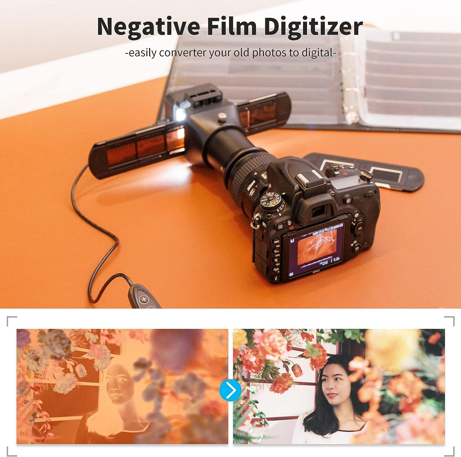 Professional 35mm Film & Slide Digitizer Kit – Perfectly Compatible with Canon, Nikon, Sony Macro Lenses

Transform your analog memories into pristine digital files with the JJC Film Digitizer Adapter. Equipped with 7 universal lens adapters, this kit seamlessly integrates with leading macro lenses from Canon (e.g., EF 100mm f/2.8L, RF 100mm), Nikon (e.g., Z MC 50mm f/2.8), and Sony (e.g., FE 90mm f/2.8 Macro G OSS), ensuring broad compatibility for photographers and archivists.