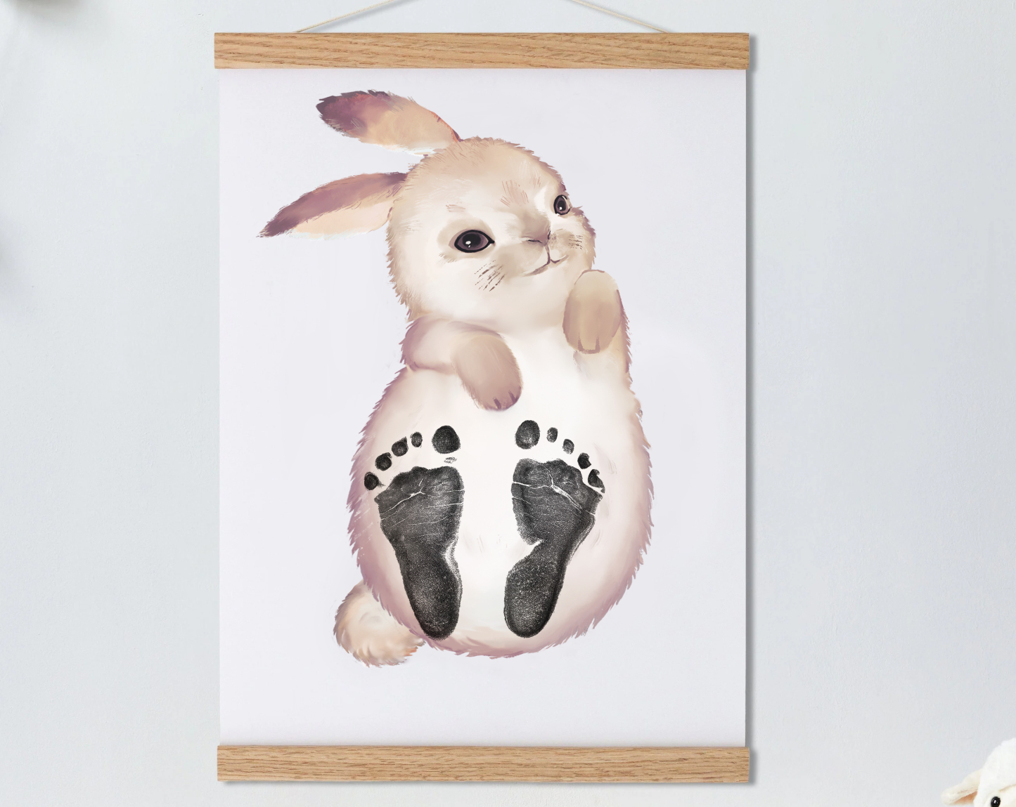 Lovbabe Cute Rabbit,Baby Footprint Kit | Personalized Keepsake, Mural Nursery Decor & Children's Room Art, Unique Hamster Gift Animals,Easter Bunny(Bunny) Christmas Gifts-Lovbabe