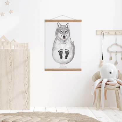 Lovbabe  Wolf 🐺Baby Footprint Kit | Personalized Keepsake, Mural Nursery Decor & Children's Room Art, Unique Baby & Pet Gift Christmas Gifts-Lovbabe