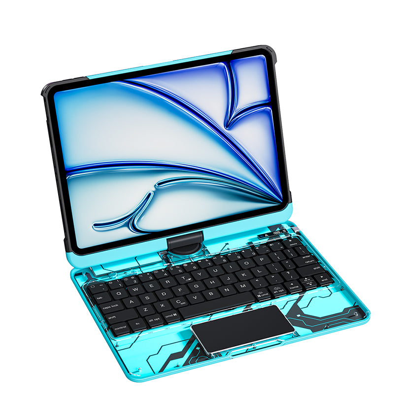 10.2" iPad (7/8/9) Gen Transparent 360° iPad Keyboard Case