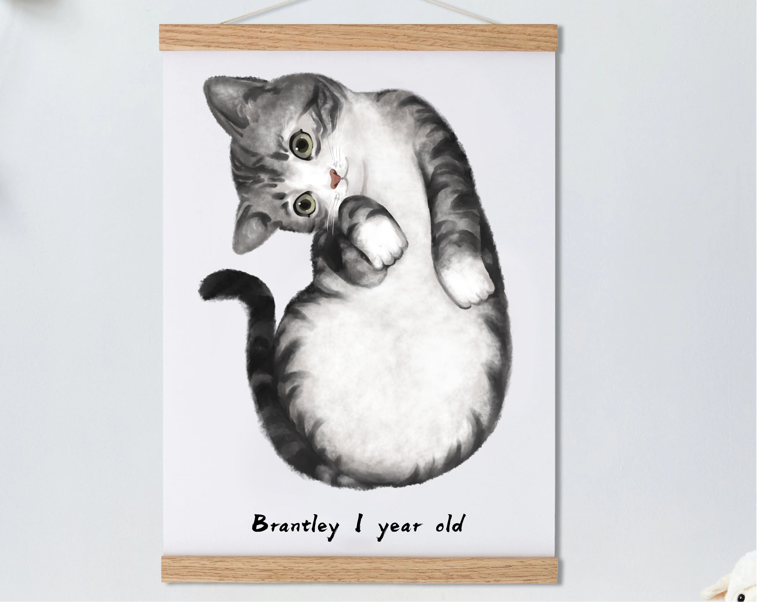 Lovbabe Shorthair cat,Baby Footprint Kit Personalized Keepsake, Mural Nursery Decor & Children's Room Art, Unique Baby Gift Animals, American Shorthair Christmas Gifts-Lovbabe