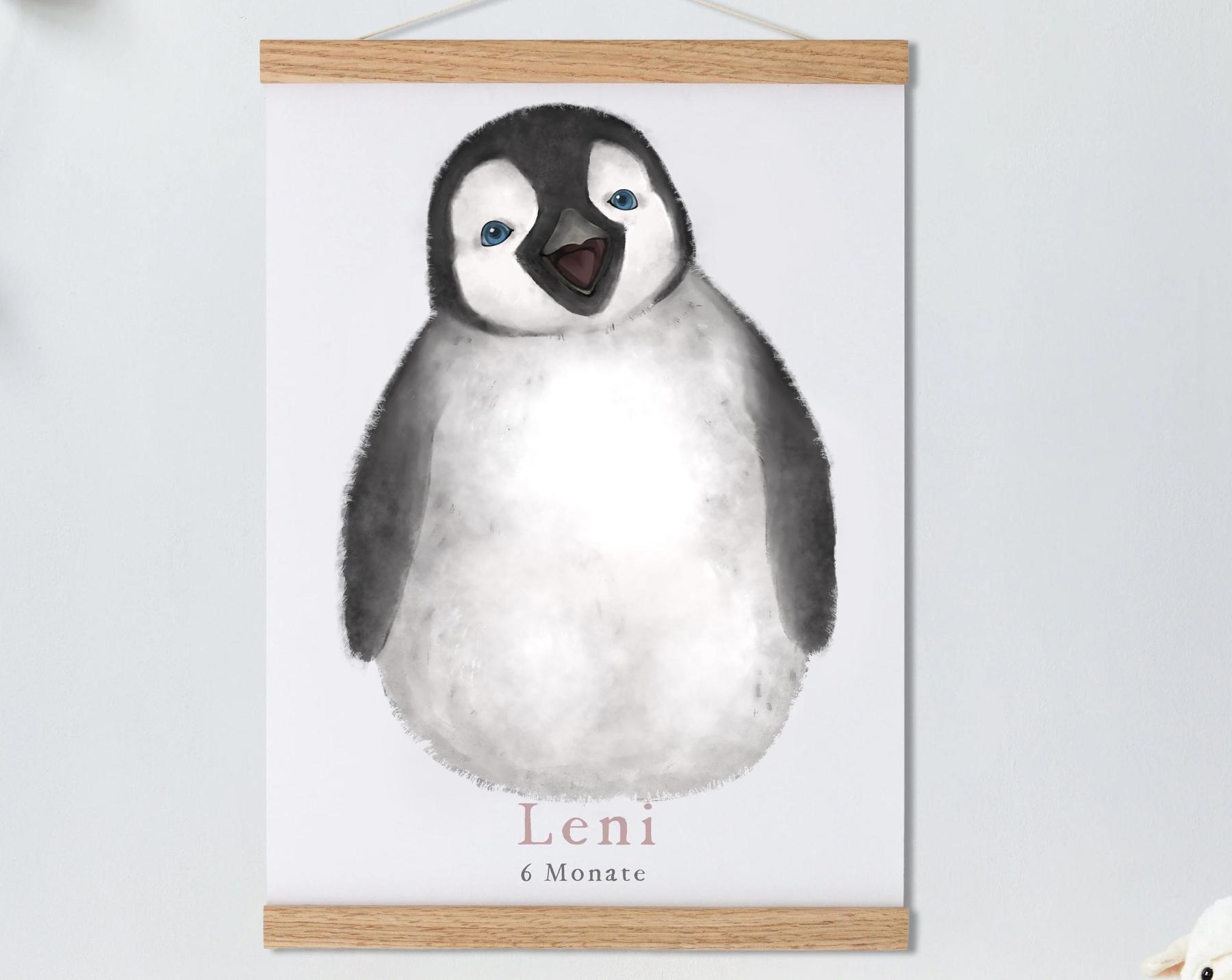 Lovbabe Smiling Penguin🐧Baby Footprint Kit | Personalized Keepsake, Mural Nursery Decor & Children's Room Art, Unique Penguin Gift Animals,Penguin Christmas Gifts-Lovbabe