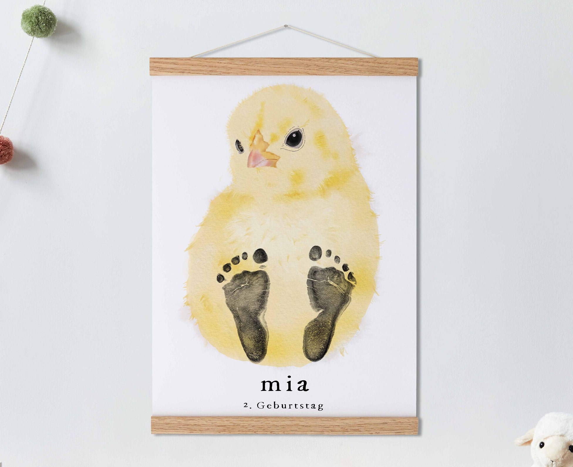 Lovbabe Littel Chicks Baby Footprint Kit | Personalized Keepsake, Mural Nursery Decor & Children's Room Art, Unique Hamster Gift Animals, Chicks Christmas Gifts-Lovbabe