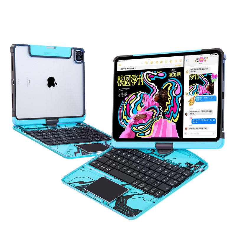 10.2" iPad (7/8/9) Gen Transparent 360° iPad Keyboard Case