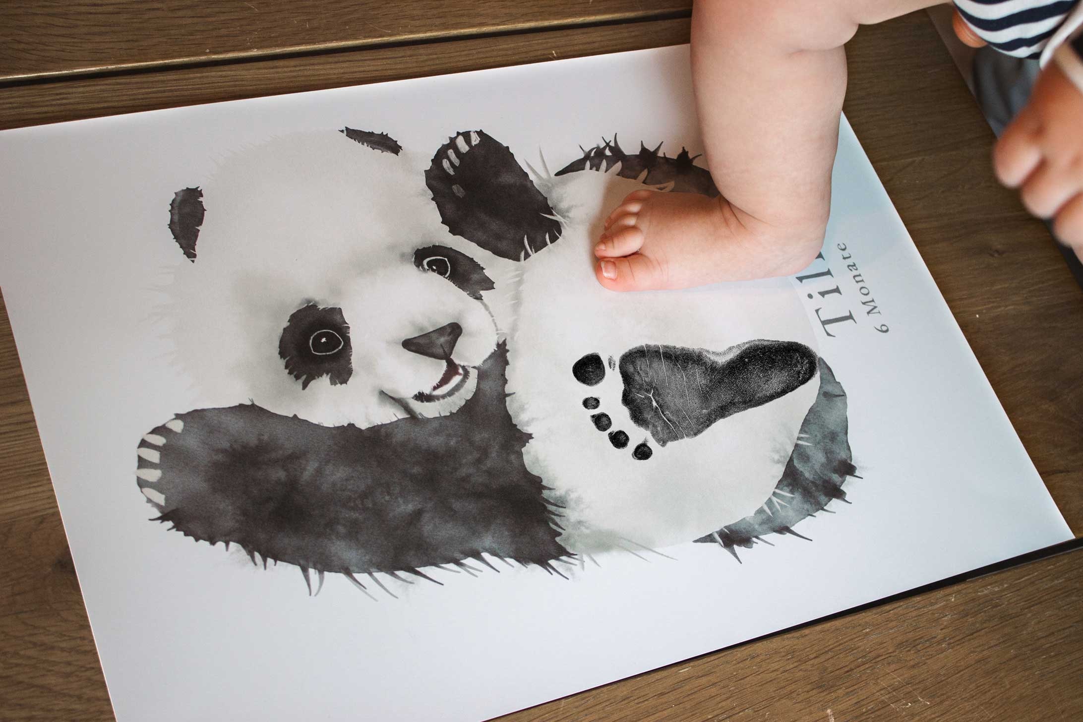 Lovbabe Panda Baby Footprint Kit | Personalized Keepsake, Mural Nursery Decor & Children's Room Art, Unique Baby & Pet Gift Animals, Panda Christmas Gifts-Lovbabe