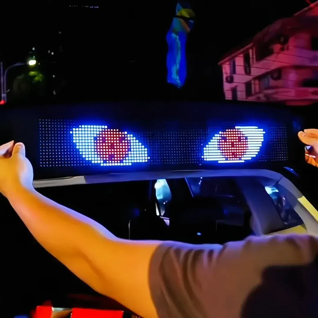 Latest Model Colorful Eye Lamp Soft Screen for Car Windows-Christmas Gifts