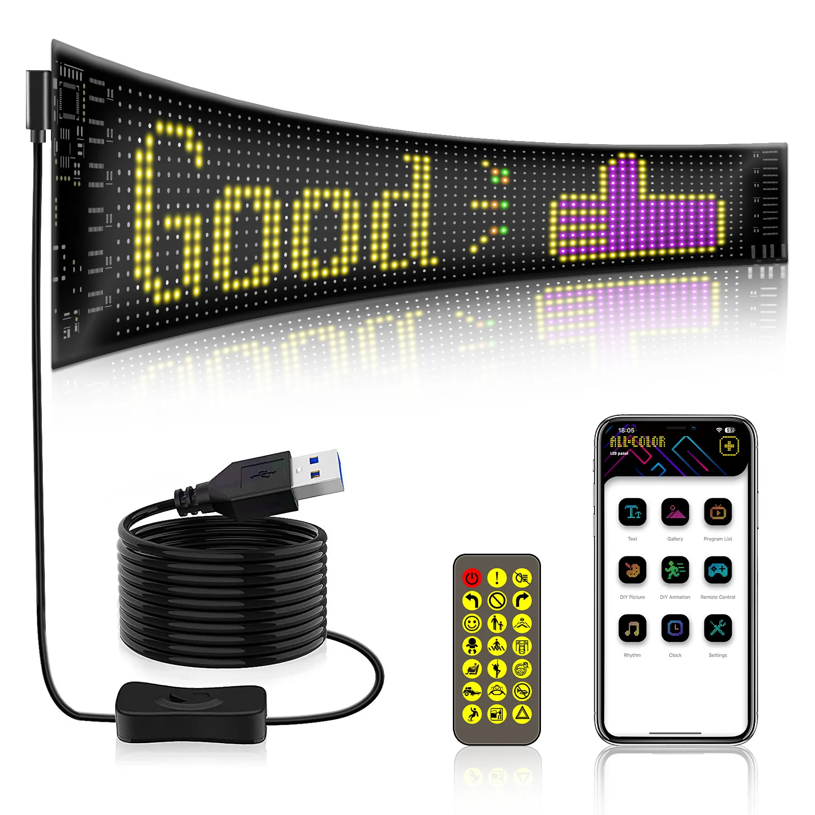 [Exclusive production]Colorful Eye Lamp Soft Screen for Car Windows-joytrump