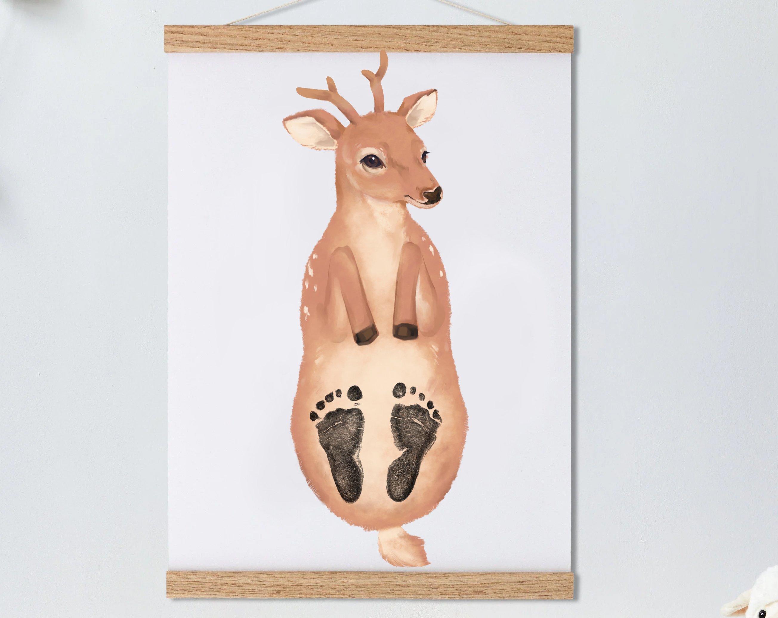 Lovbabe Deer Baby Footprint Kit | Personalized Keepsake, Mural Nursery Decor & Children's Room Art, Unique Deer Gift Animals, Deer Baby Gift Christmas Gifts-Lovbabe