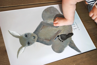Lovbabe Kangaroo Joey 🐾 Baby Footprint Kit | Personalized Keepsake, Mural Nursery Decor & Children's Room Art Animals, Unique Baby & Pet Gift Christmas Gifts-Lovbabe