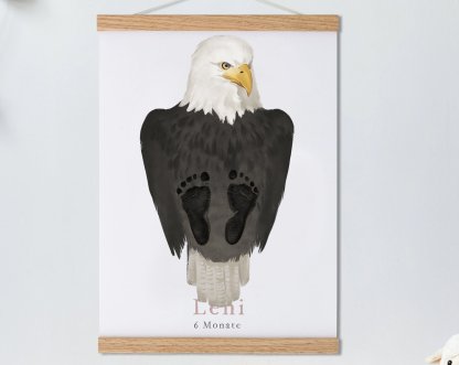 Lovbabe Bald Eagle Baby Footprint Kit | Personalized Keepsake, Mural Nursery Decor & Children's Room Art, Unique Baby & Pet Gift Animals, Bald Eagle🐾 Christmas Gifts-Lovbabe