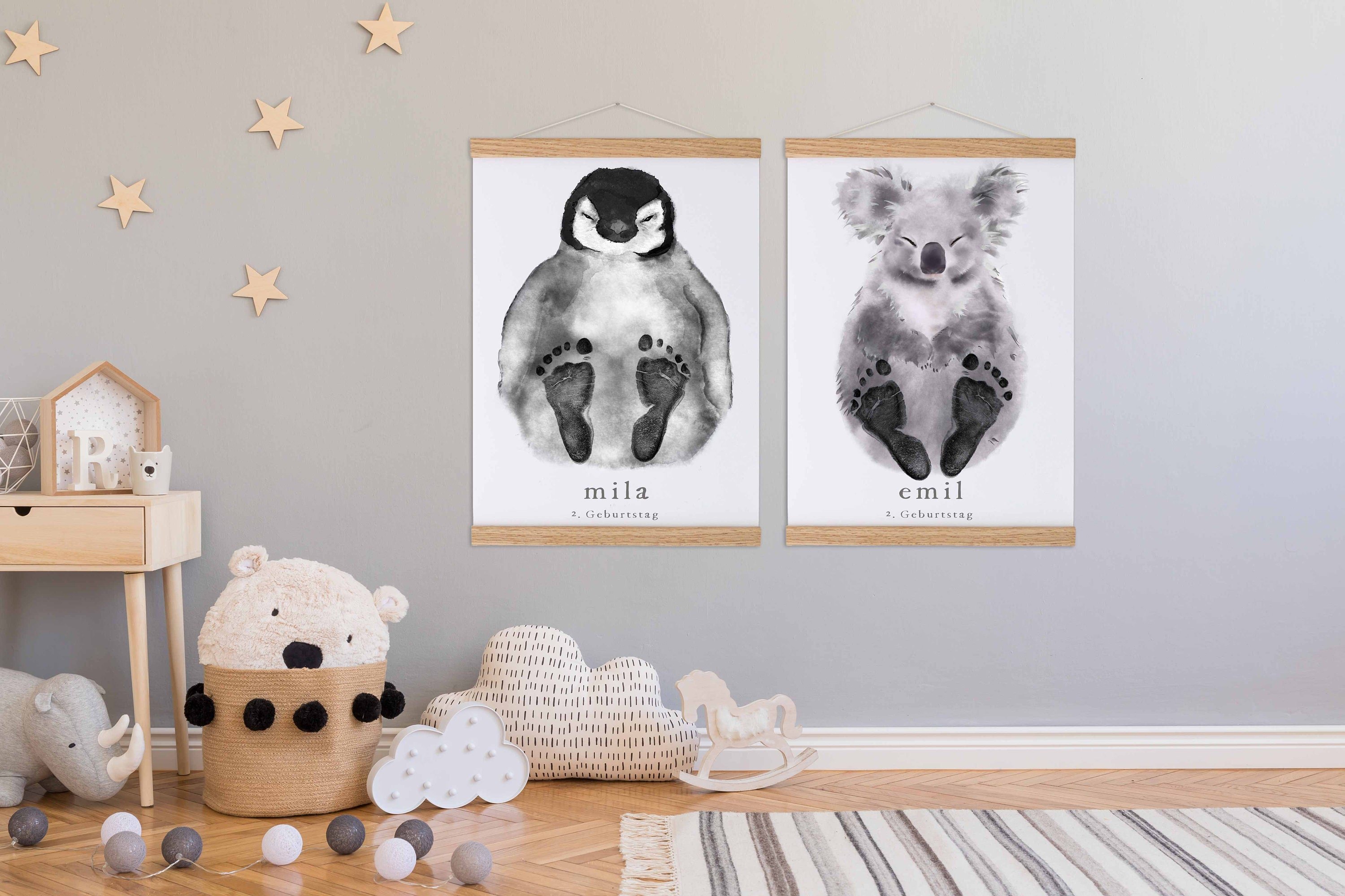Lovbabe Fox Baby Footprint Kit | Personalized Keepsake, Mural Nursery Decor & Children's Room Art, Unique Baby Gift Animals, Fox Baby Gift🐾 Christmas Gifts-Lovbabe