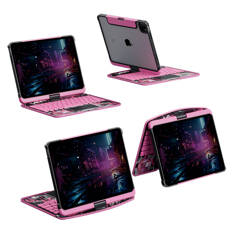 10.2" iPad (7/8/9) Gen Transparent 360° iPad Keyboard Case