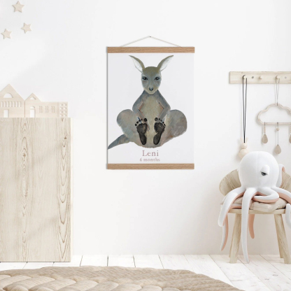 Lovbabe Kangaroo Joey 🐾 Baby Footprint Kit | Personalized Keepsake, Mural Nursery Decor & Children's Room Art Animals, Unique Baby & Pet Gift Christmas Gifts-Lovbabe