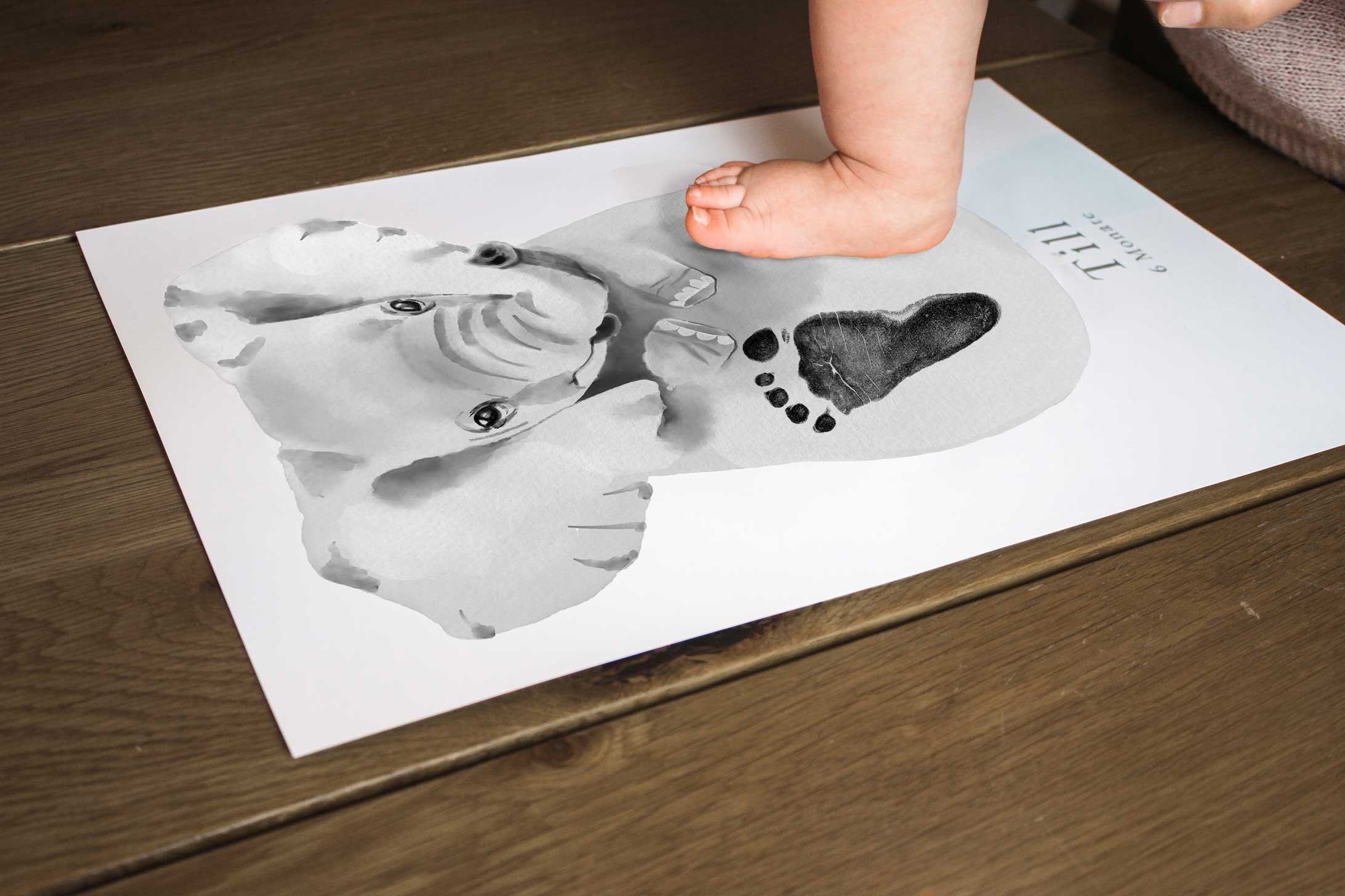 Lovbabe Elephant 🐘 Baby Footprint Kit | Personalized Keepsake, Mural Nursery Decor & Children's Room Art, Unique Baby & Pet Gift Christmas Gifts-Lovbabe