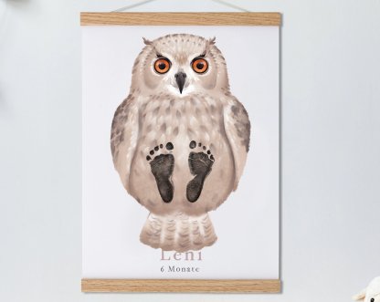 Lovbabe Owl Baby Footprint Kit | Personalized Keepsake, Mural Nursery Decor & Children's Room Animals, Unique Baby & Pet Gift🐾 Christmas Gifts-Lovbabe