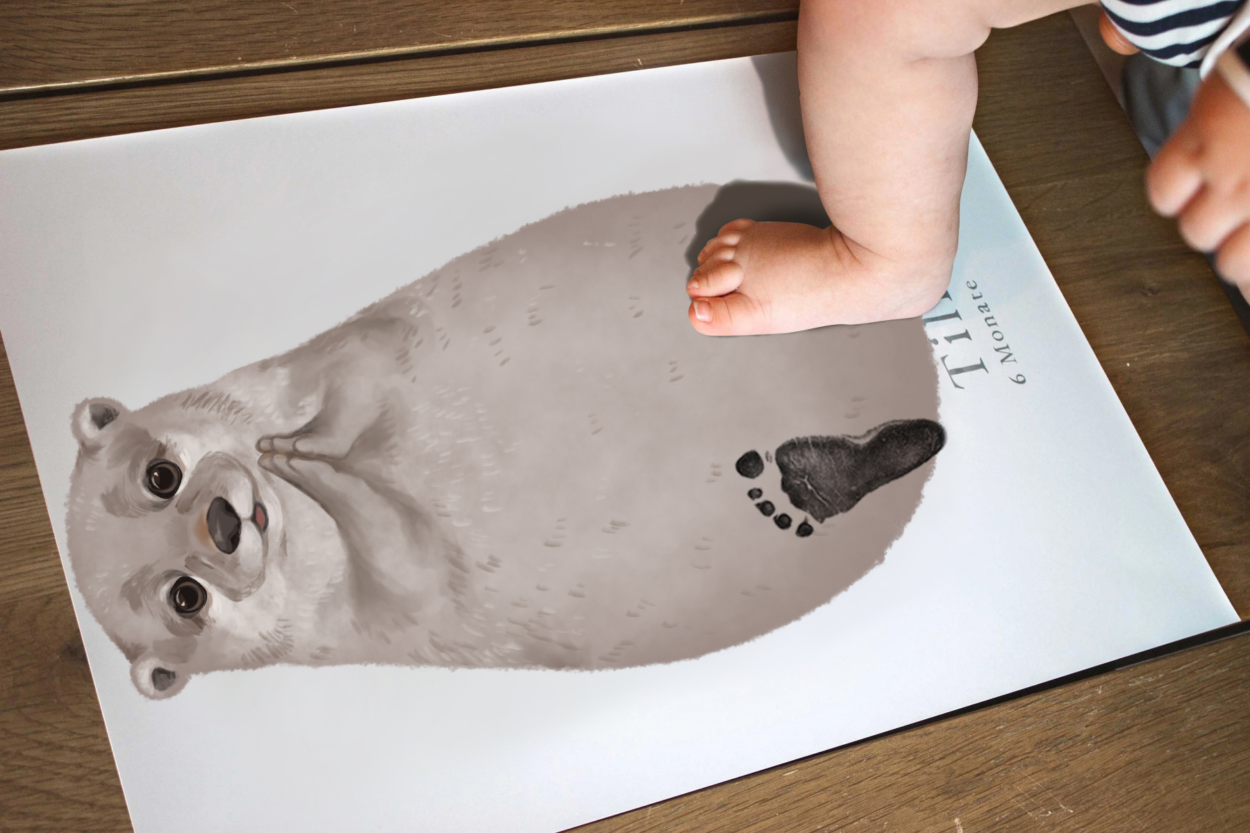 Lovbabe New Otter Baby Footprint Kit | Personalized Keepsake, Mural Nursery Decor & Children's Room Art Animals, Unique Baby & Pet Gift Christmas Gifts-Lovbabe