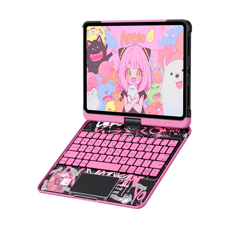 10.2" iPad (7/8/9) Gen Transparent 360° iPad Keyboard Case