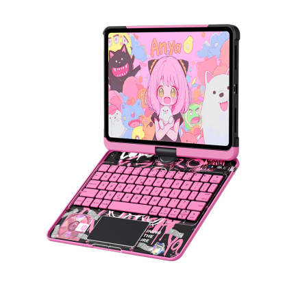 10.2" iPad (7/8/9) Gen Transparent 360° iPad Keyboard Case