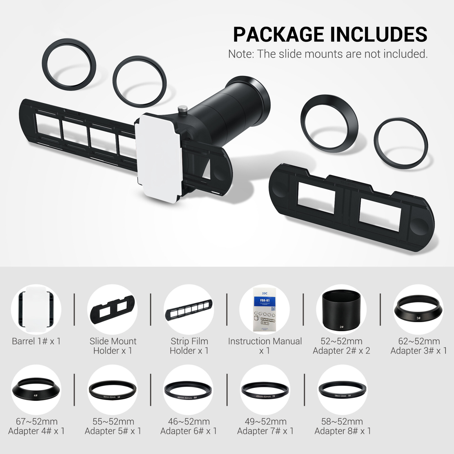 JJC Photo Slide and Film Digitizer Converter with 10-Levels Brightness