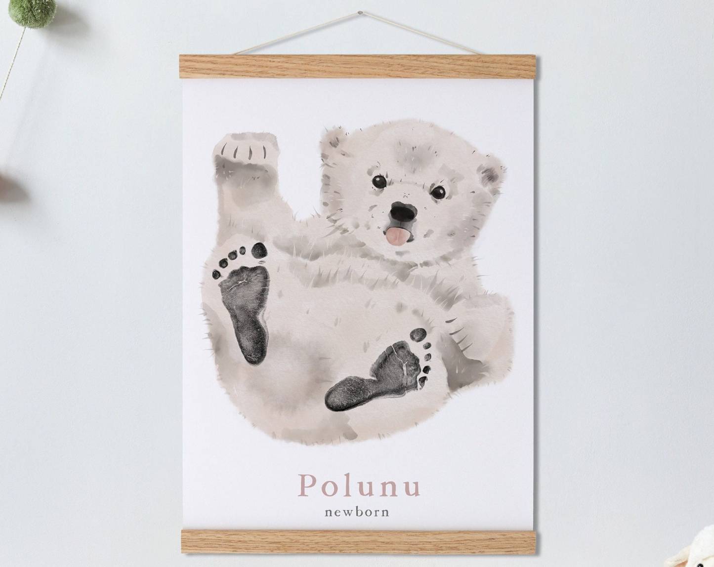 Lovbabe Polar Bear Baby Footprint Kit | Personalized Keepsake, Mural Nursery Decor & Children's Room Art, Unique Baby Gift Animals, Polar Bear🐻 Christmas Gifts-Lovbabe