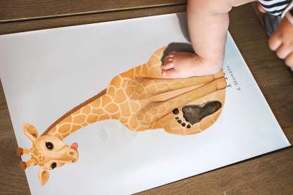 Lovbabe Cute Giraffe🦒Baby Footprint Kit | Personalized Keepsake, Mural Nursery Decor & Children's Room Art, Unique Baby & Pet Gift Animals, Cute Giraffe🐾 Christmas Gifts-Lovbabe