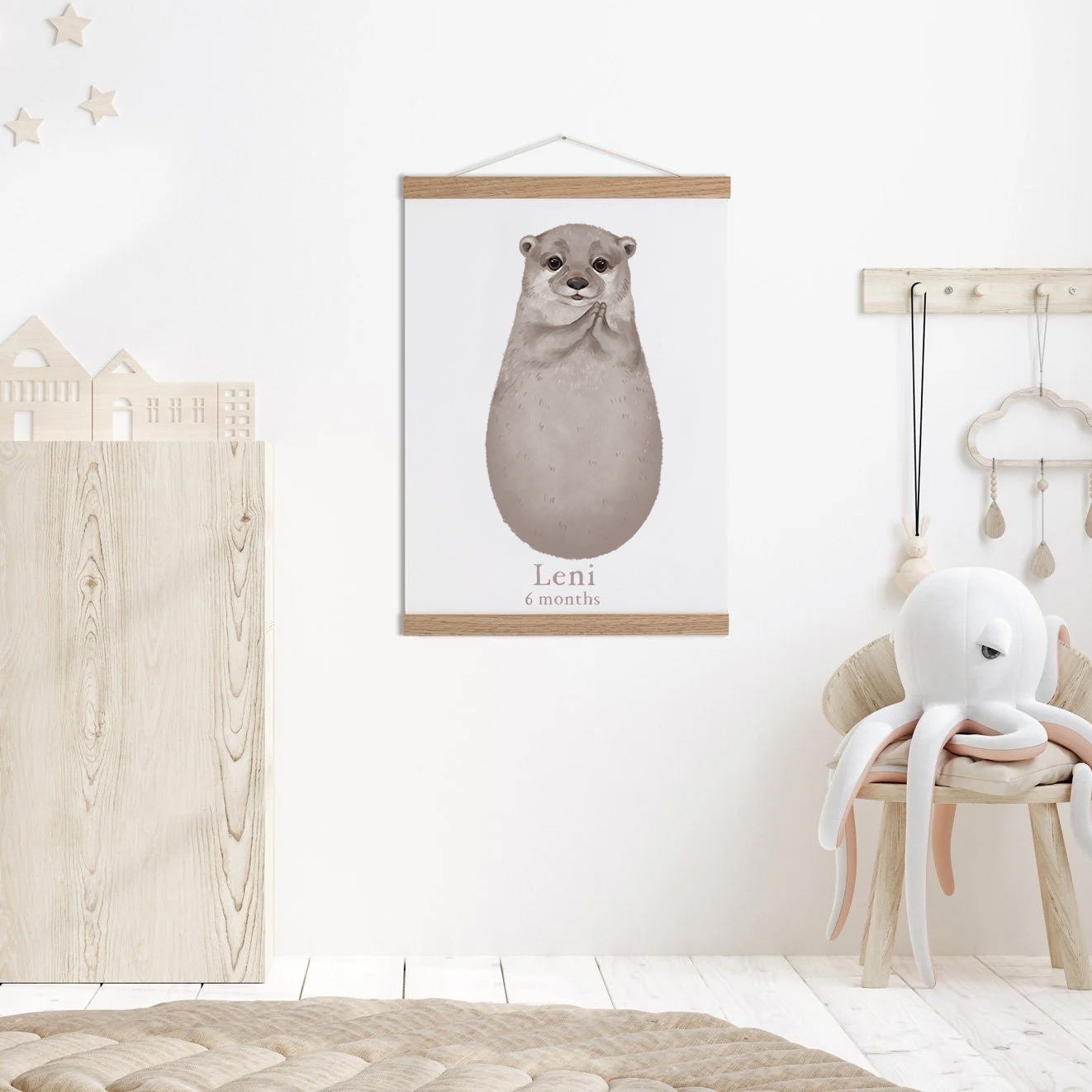 Lovbabe New Otter Baby Footprint Kit | Personalized Keepsake, Mural Nursery Decor & Children's Room Art Animals, Unique Baby & Pet Gift Christmas Gifts-Lovbabe