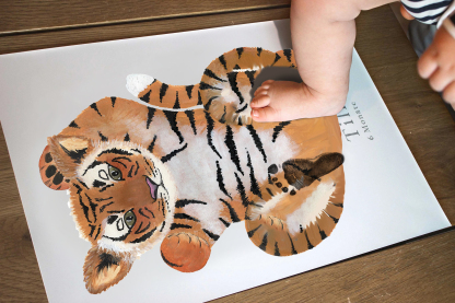 Lovbabe Tiger🐯 Baby Footprint Kit | Personalized Keepsake, Mural Nursery Decor & Children's Room Art, Unique Baby Gift Animals,Tiger🐯 Christmas Gifts-Lovbabe