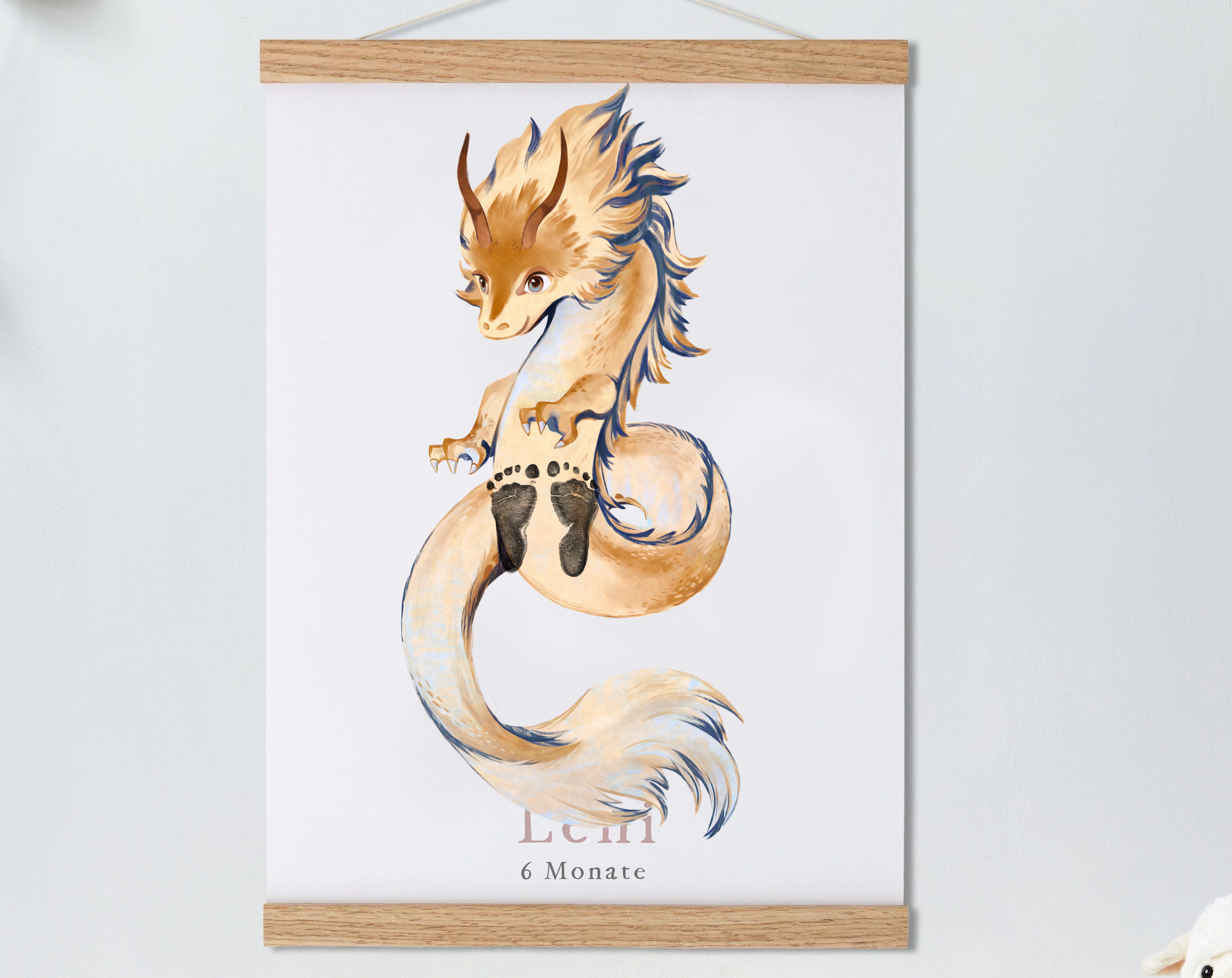 Lovbabe Dragon🐲Baby Footprint Kit | Personalized Keepsake, Mural Nursery Decor & Children's Room Art, Unique Baby Gift Animals,Dragon🐲 Christmas Gifts-Lovbabe