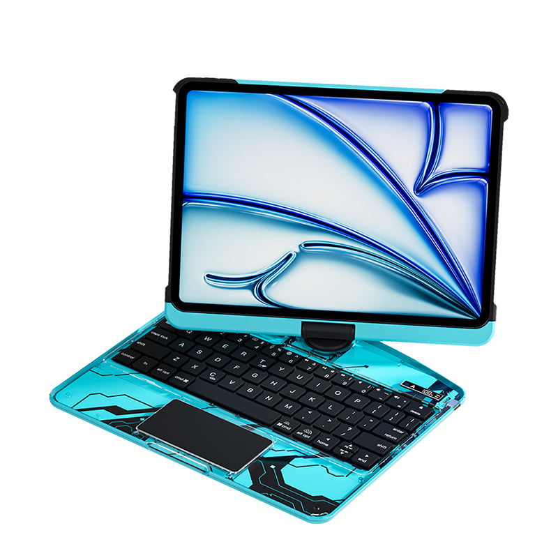 10.2" iPad (7/8/9) Gen Transparent 360° iPad Keyboard Case