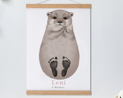 Lovbabe New Otter Baby Footprint Kit | Personalized Keepsake, Mural Nursery Decor & Children's Room Art Animals, Unique Baby & Pet Gift Christmas Gifts-Lovbabe
