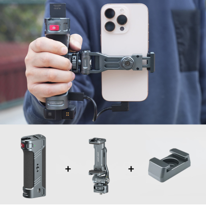 Universal Phone Vlog Kit - 3-in-1 Handle with Fill Light & Mic for iPhone 15/16 Pro, Samsung, Android