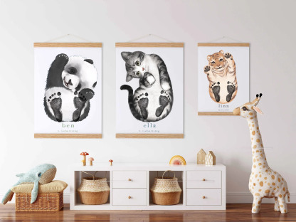 Lovbabe Shorthair cat,Baby Footprint Kit Personalized Keepsake, Mural Nursery Decor & Children's Room Art, Unique Baby Gift Animals, American Shorthair Christmas Gifts-Lovbabe