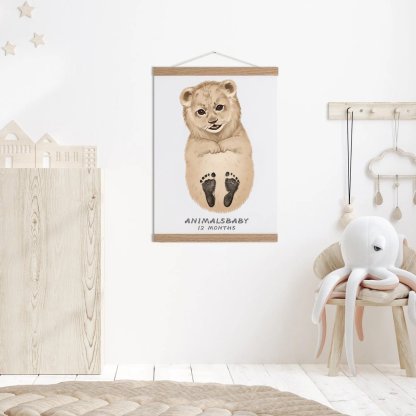 Lovbabe Little Lion Baby Footprint Kit | Personalized Keepsake, Mural Nursery Decor & Children's Room Art, Unique Baby Gift👣 Christmas Gifts-Lovbabe