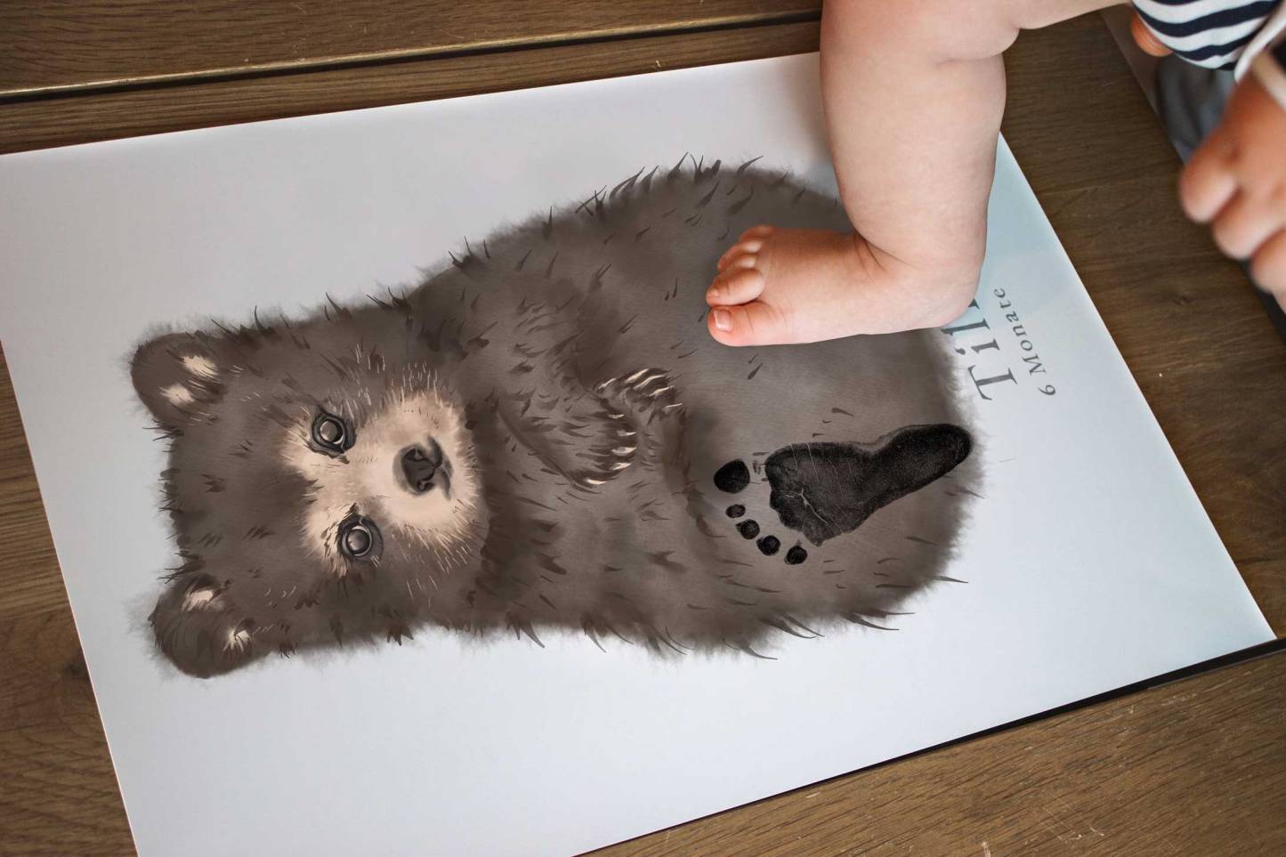 Lovbabe Bear🐻Baby Footprint Kit | Personalized Keepsake, Mural Nursery Decor & Children's Room Art, Unique Baby Gift Animals, Bear🐻 Christmas Gifts-Lovbabe