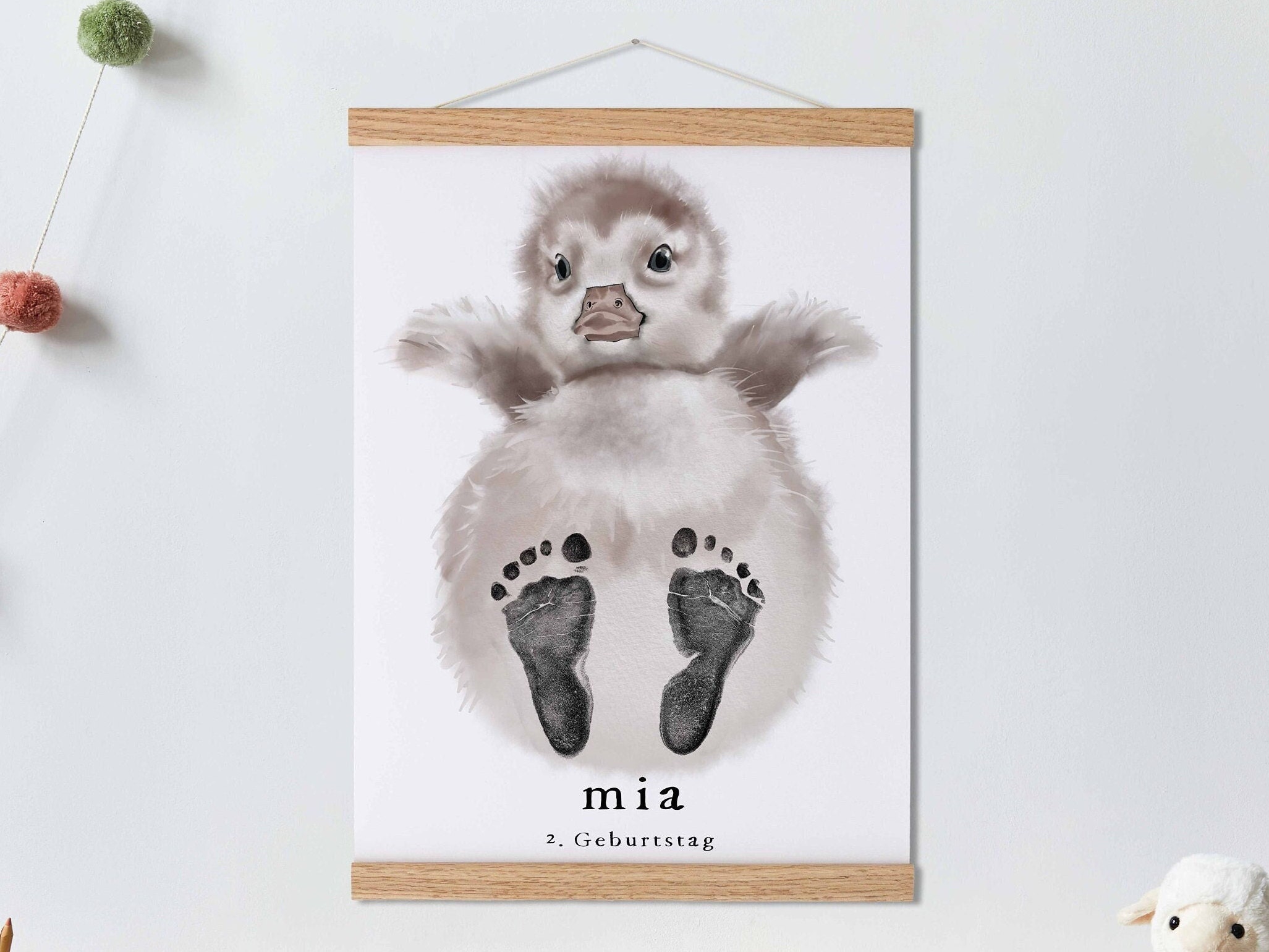 Lovbabe Cute Duck 🦆 Baby Footprint Kit | Personalized Keepsake, Mural Nursery Decor & Children's Room Art, Unique Baby & Pet Gift Animals, Duck Christmas Gifts-Lovbabe