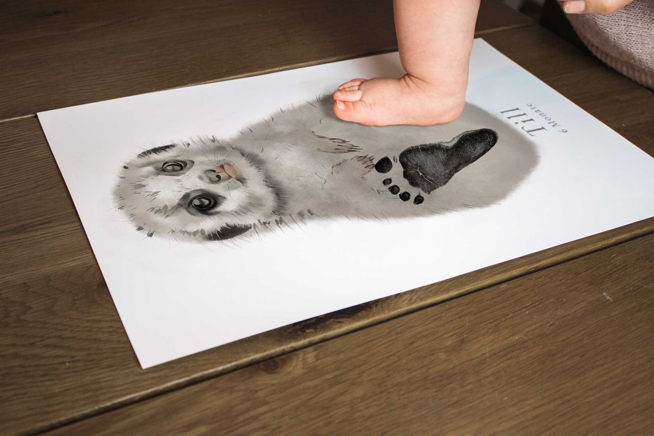 Lovbabe Well-Behaved Meerkats Baby Footprint Kit | Personalized Keepsake, Mural Nursery Decor & Children's Room Art, Unique Baby & Pet Gift Animals, Meerkats Christmas Gifts-Lovbabe