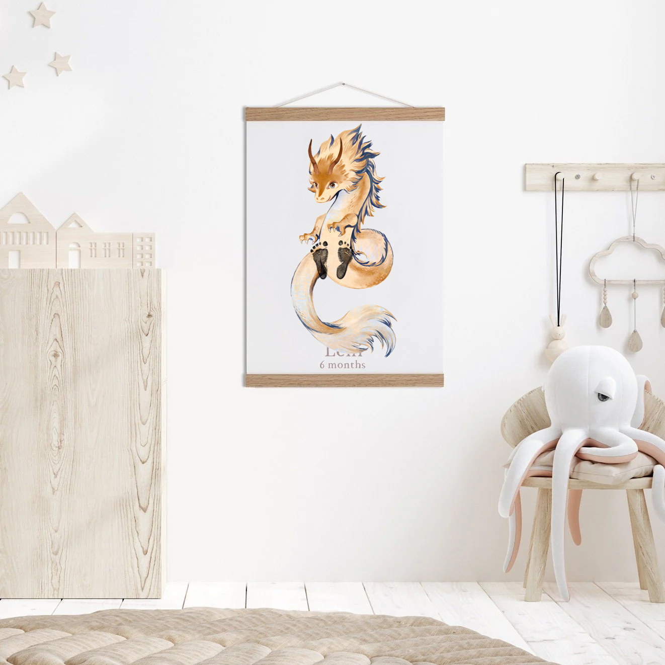 Lovbabe Dragon🐲Baby Footprint Kit | Personalized Keepsake, Mural Nursery Decor & Children's Room Art, Unique Baby Gift Animals,Dragon🐲 Christmas Gifts-Lovbabe