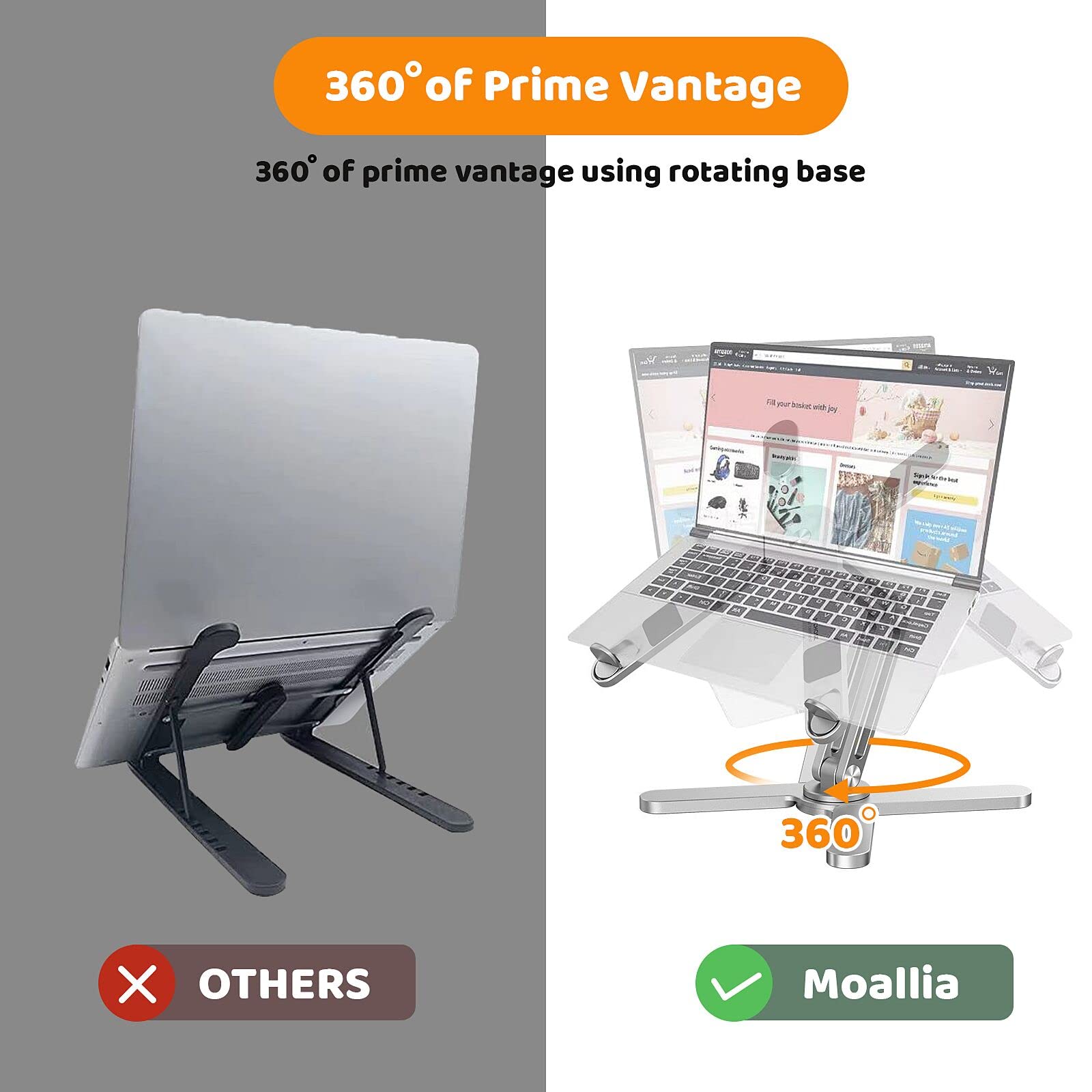 3X Height Adjustable Laptop Stand