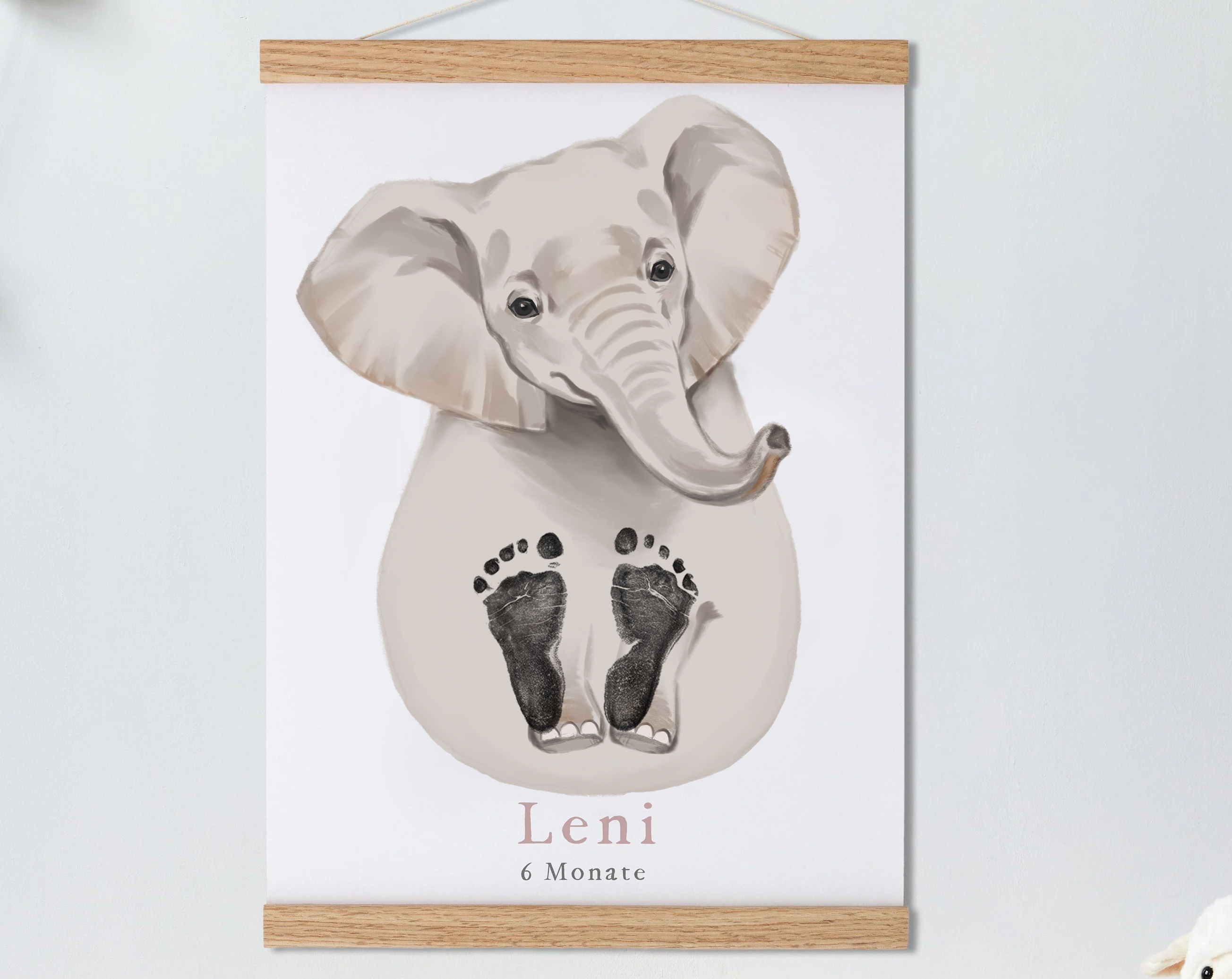Lovbabe Cute Elephant 🐘 Baby Footprint Kit | Personalized Keepsake, Mural Nursery Decor & Children's Room Art, Unique Baby & Pet Gift Animals,Cute Elephant🐘 Christmas Gifts-Lovbabe
